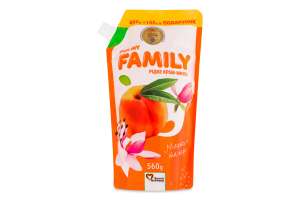 For my FAMILY рідке крем-мило дой-пак 560г Магнолія та персик